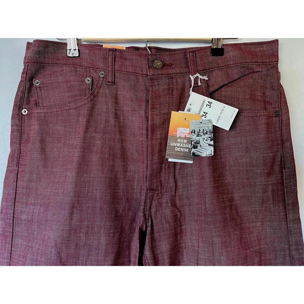 Levi's 501 Original Fit Straight Leg Button-Fly Jeans - Raw Unwashed Denim 34x34 - Picture 3 of 9